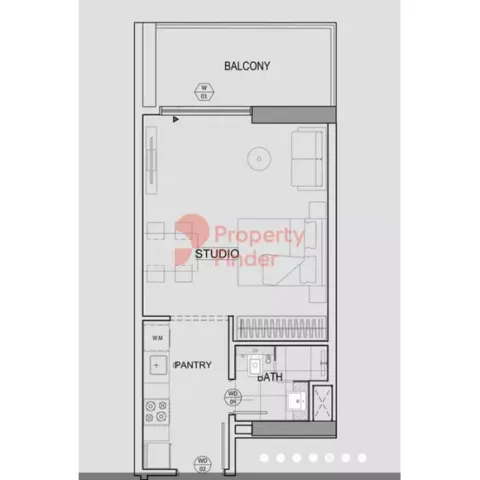 Floor plan, Studio, 493 sq ft