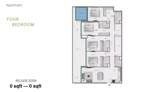 Floor plan, 4 Beds, 2,433 sq ft