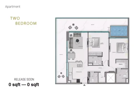 Floor plan, 2 Beds, 1,536 sq ft