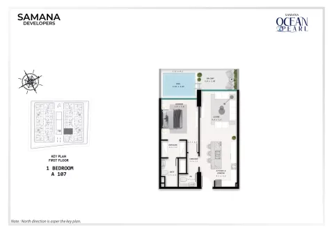 Floor plan, 1 Bed, 0 sq ft