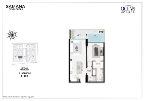 Floor plan, 1 Bed, 0 sq ft