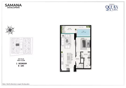 Floor plan, 1 Bed, 0 sq ft