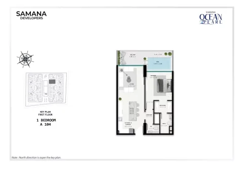 Floor plan, 1 Bed, 0 sq ft