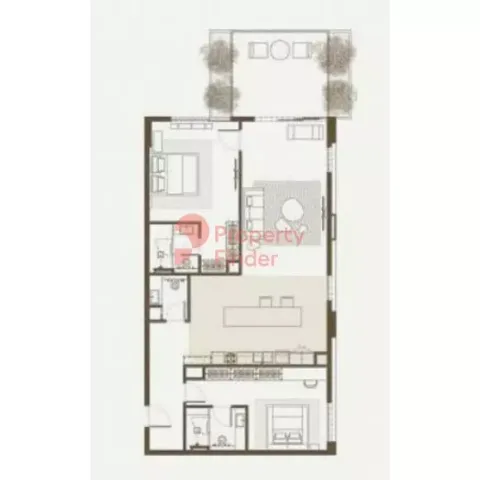 Floor plan, 2 Beds, 1,602 sq ft