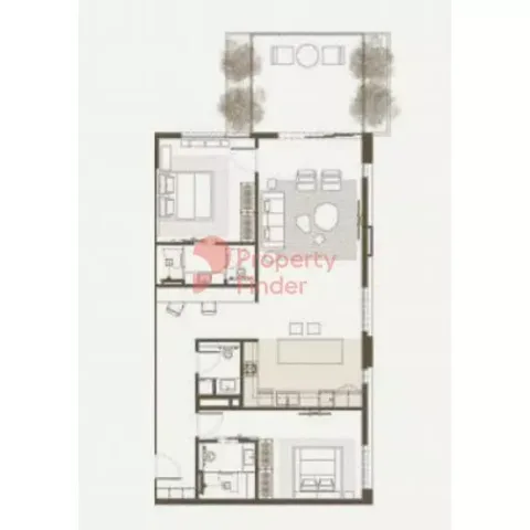 Floor plan, 2 Beds, 1,541 sq ft