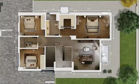 Floor plan, 4 Beds, 3,350 sq ft