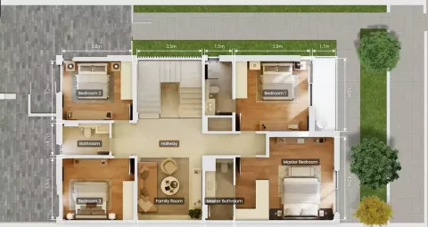 Floor plan, 4 Beds, 3,114 sq ft