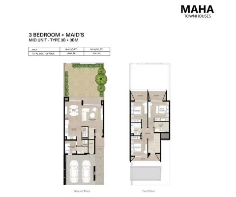 Floor plan, 3 Beds, 2,041 sq ft
