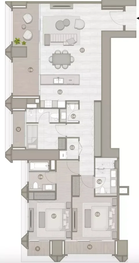 Floor plan, 2 Beds, 1,752 sq ft