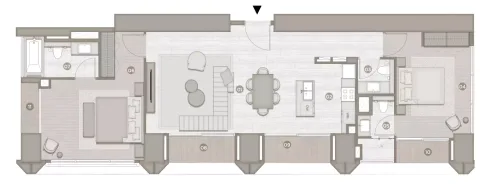 Floor plan, 2 Beds, 1,259 sq ft