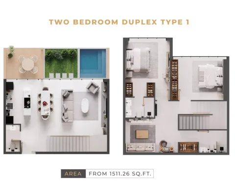 Floor plan, 2 Beds, 1,511 sq ft