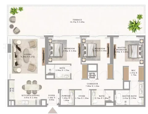 Floor plan, 3 Beds, 2,459 sq ft