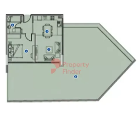 Floor plan, 1 Bed, 1,928 sq ft