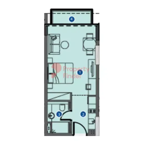 Floor plan, Studio, 403 sq ft