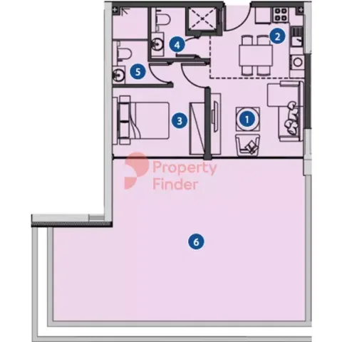 Floor plan, 1 Bed, 1,112 sq ft