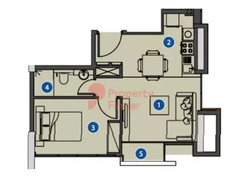 Floor plan, 1 Bed, 1,705 sq ft
