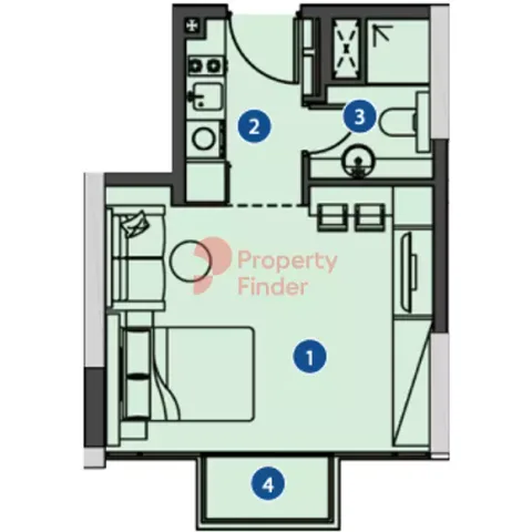 Floor plan, Studio, 346 sq ft