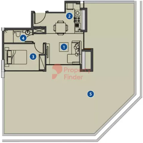 Floor plan, 1 Bed, 464 sq ft