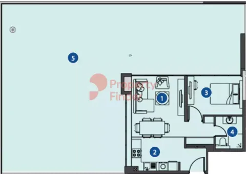 Floor plan, 1 Bed, 2,003 sq ft