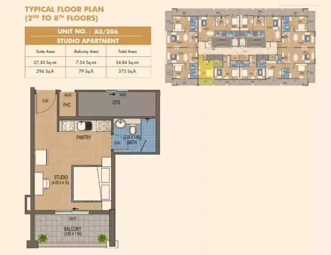 Floor plan, Studio, 375 sq ft
