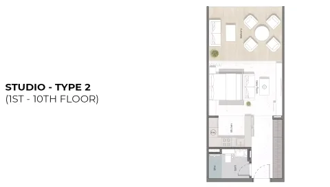 Floor plan, Studio, 387 sq ft