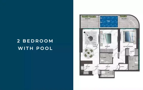 Floor plan, 2 Beds, 1,248 sq ft