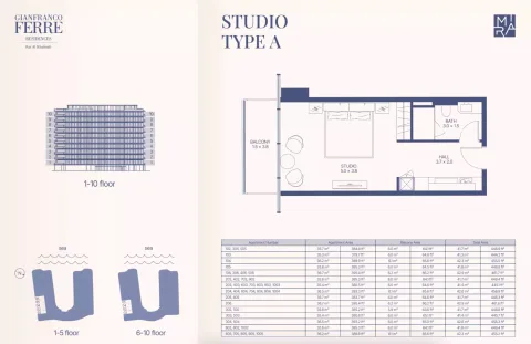 Floor plan, Studio, 444 sq ft
