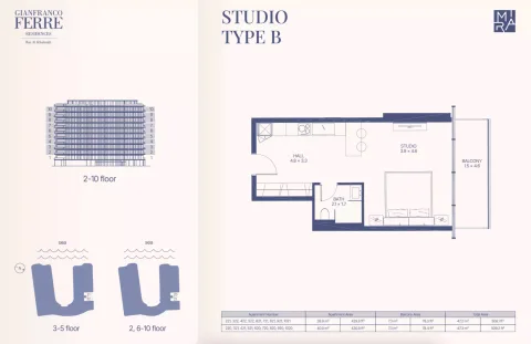 Floor plan, Studio, 508 sq ft