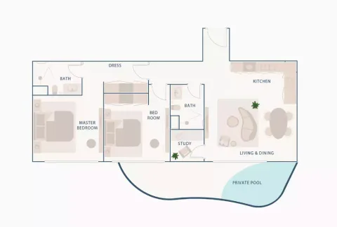 Floor plan, 2 Beds, 1,549 sq ft