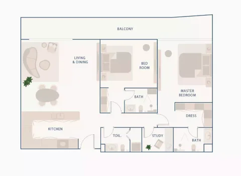 Floor plan, 2 Beds, 1,549 sq ft