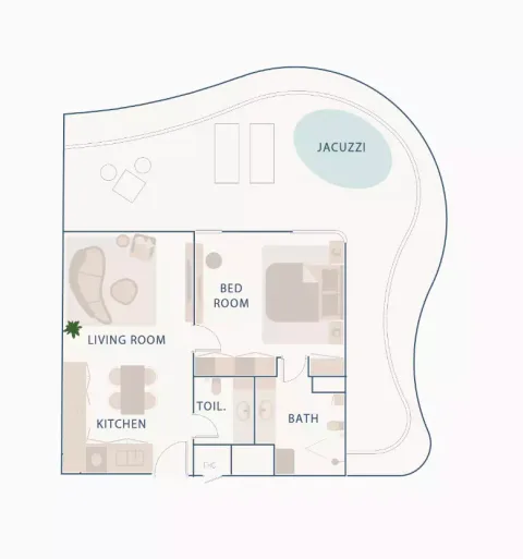 Floor plan, 1 Bed, 450 sq ft