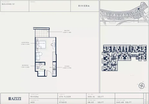 Floor plan, Studio, 343 sq ft