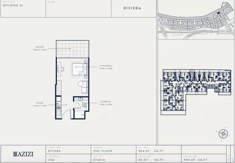 Floor plan, Studio, 390 sq ft