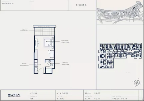 Floor plan, Studio, 372 sq ft