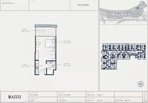 Floor plan, Studio, 369 sq ft