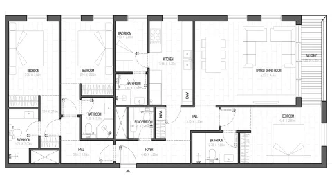 Floor plan, 3 Beds, 1,844 sq ft