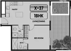 Floor plan, 1 Bed, 893 sq ft