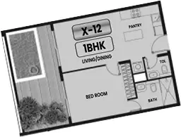 Floor plan, 1 Bed, 812 sq ft