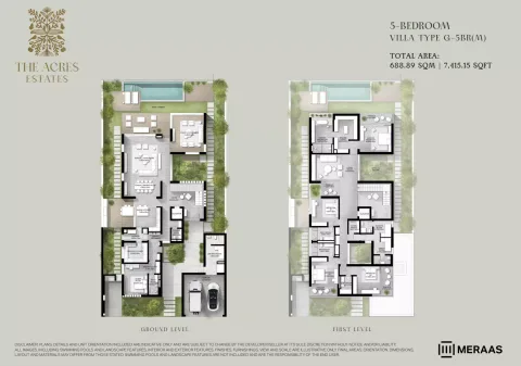 Floor plan, 5 Beds, 7,415 sq ft