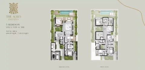 Floor plan, 5 Beds, 7,415 sq ft