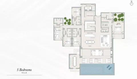 Floor plan, 5 Beds, 8,342 sq ft