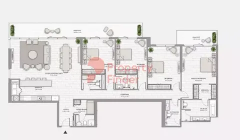 Floor plan, 4 Beds, 3,050 sq ft