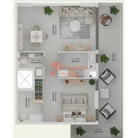 Floor plan, 1 Bed, 790 sq ft