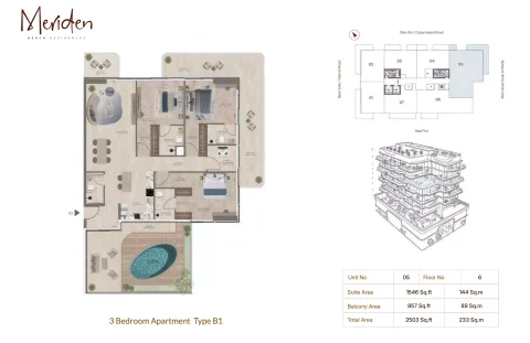 Floor plan, 3 Beds, 2,503 sq ft