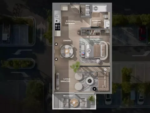 Floor plan, 1 Bed, 630 sq ft