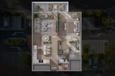 Floor plan, 1 Bed, 922 sq ft