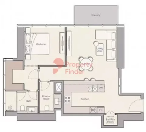 Floor plan, 1 Bed, 906 sq ft