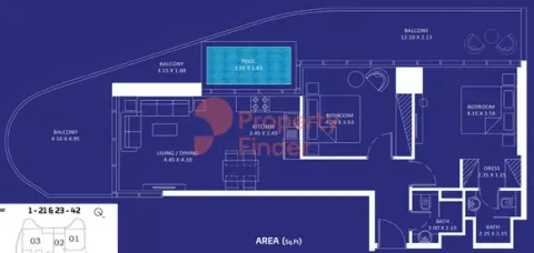 Floor plan, 2 Beds, 1,352 sq ft