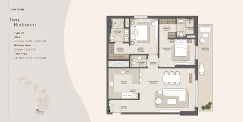 Floor plan, 2 Beds, 1,473 sq ft