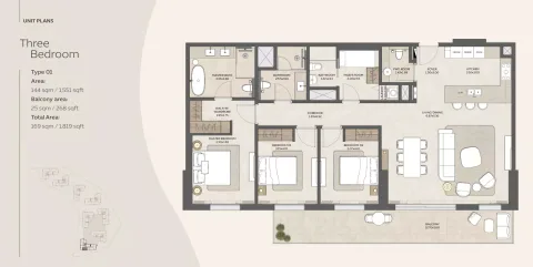 Floor plan, 3 Beds, 1,819 sq ft